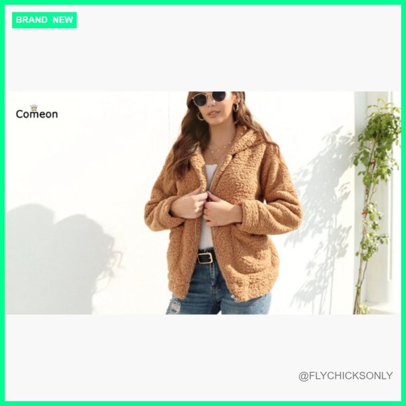 Faux Fur Fleece Lined Hooded Oversized Winter Jacket - Picture 6 of 7